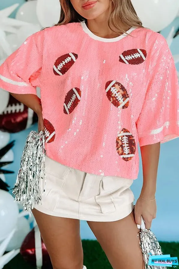 Eye Catching Christmas Sequined Pullover T Shirt