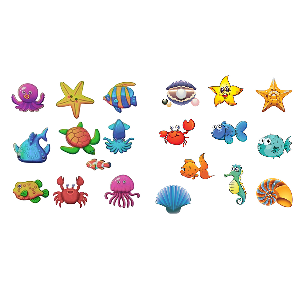 

10pcs Non Slip Bathtub Stickers Marine Life Bathroom Self Adhesive Decals, 001, 501 Original