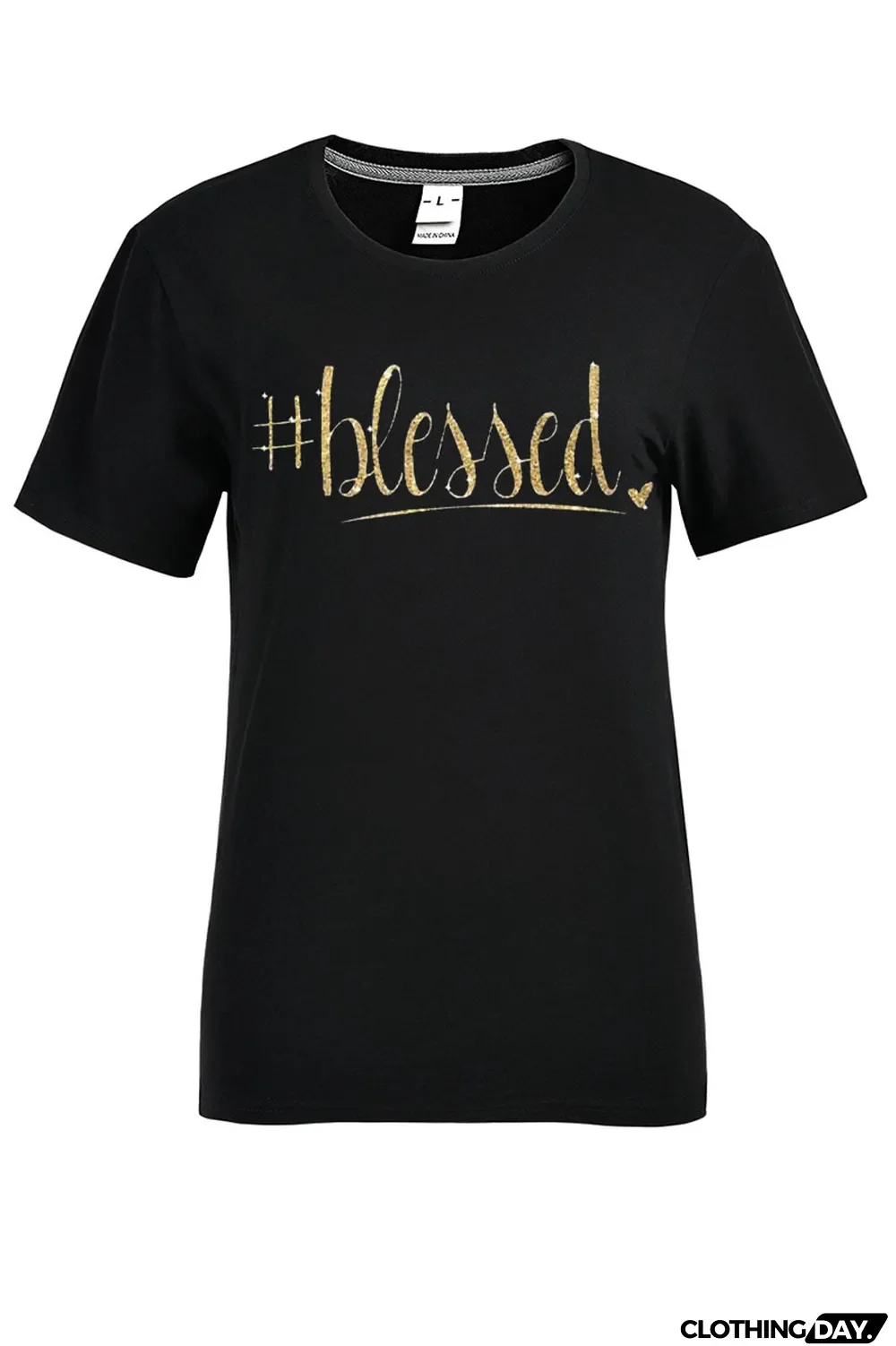 Black Street Print Patchwork O Neck T-Shirts