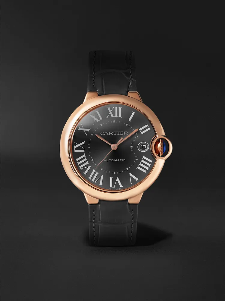 Automatic 40mm 18-Karat Pink Gold and Alligator Watch, Ref. No. WGBB0050【Free Shipping】