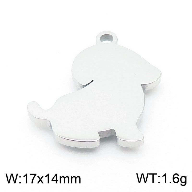 10 Pieces Stainless Steel Zircon 18K Gold Plated Animal