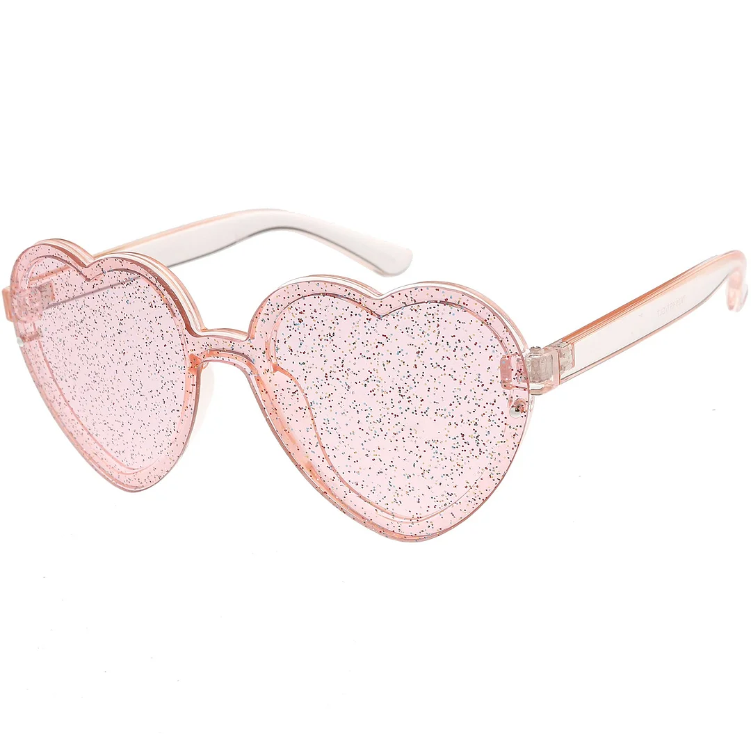 Women's Translucent Rimless Heart glasses Glitter Lens 52mm