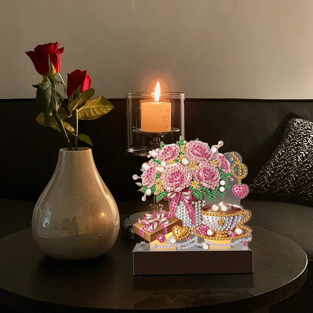 DIY Afternoon Tea Diamond Painting Candle Holder Ornaments Aromatherapy Candle Holder