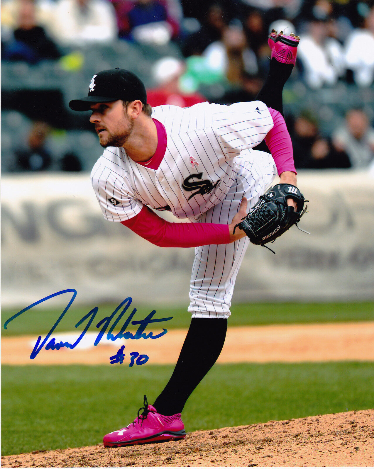 DAVID ROBERTSON CHICAGO WHITE SOX ACTION SIGNED 8x10