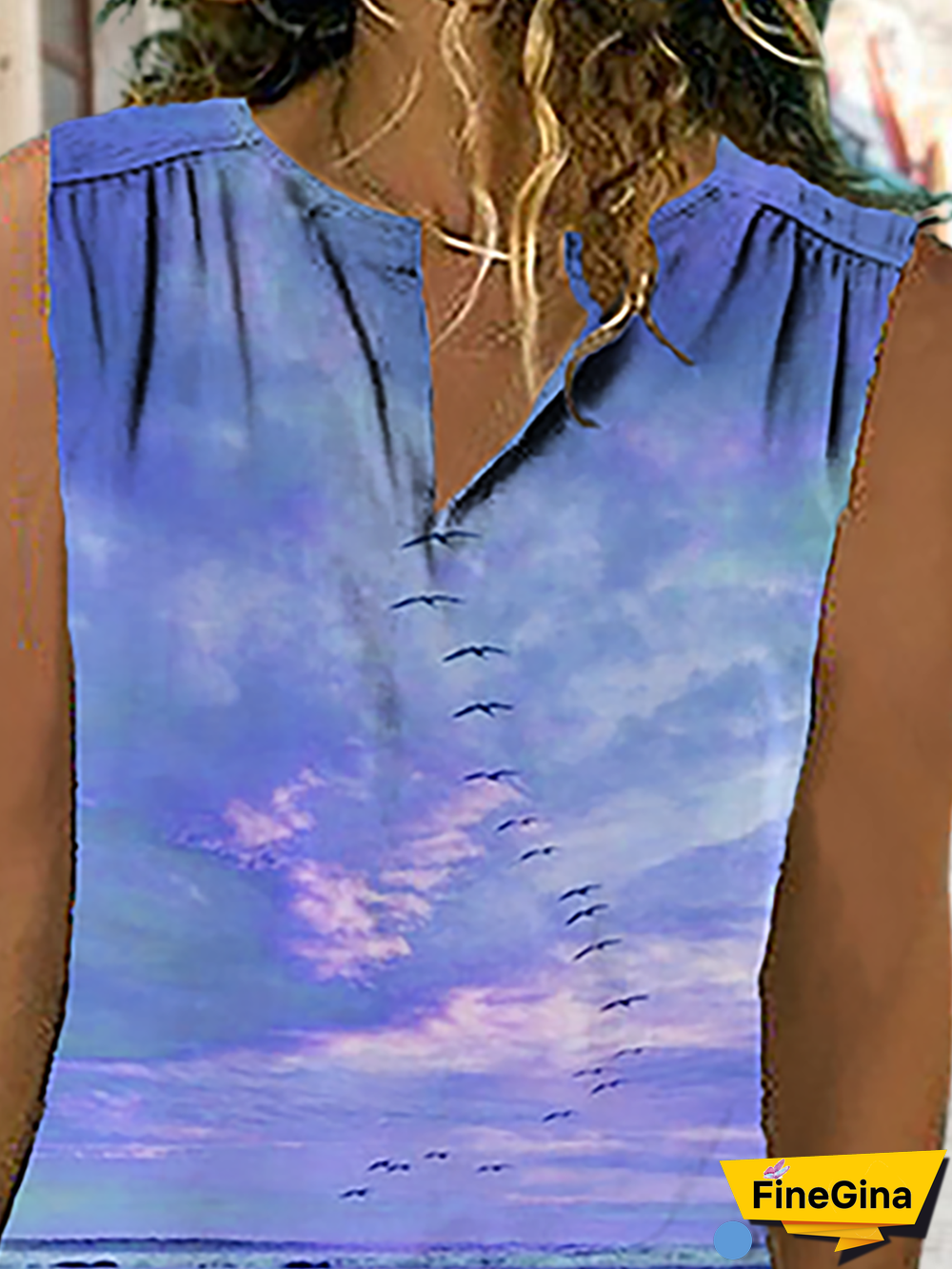 Plus size Casual Printed Tops