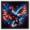 Independence Day USA Bald Eagle Full 11CT 3 Strands DIY Stamped Cross Stitch Kit for Beginners Adults Home Wall Decor Cross Stitch Art and Crafts Kits 40x40cm