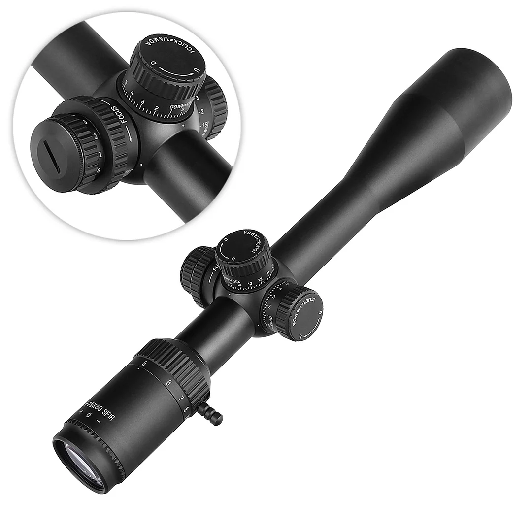 ohhunt® 5-20X50 SFIR Long Range Rifle Scopes 30MM SFP Red Illumination SIDE AO