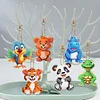 6Pcs DIY Diamond Painting Animals Keychain