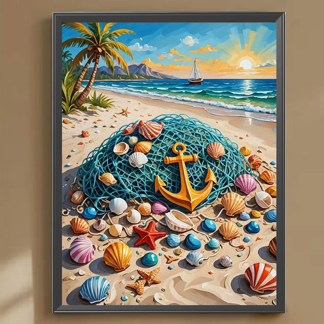Beach 5D DIY Full Square Drill Diamond Painting Kits for Adults Beginners Home Decor Diamonds Dots Gem Art Kits Diamonds Paintings Gem Art 13.78x17.72inch