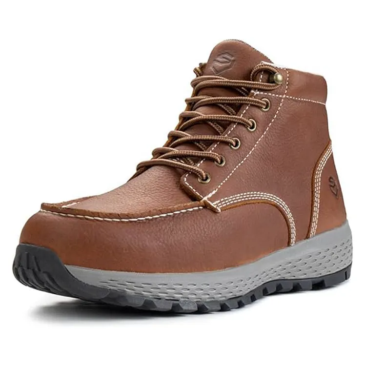 SUREWAY Mens 4 Inch Soft Composite Toe Work Boot Moc Toe Lace Up