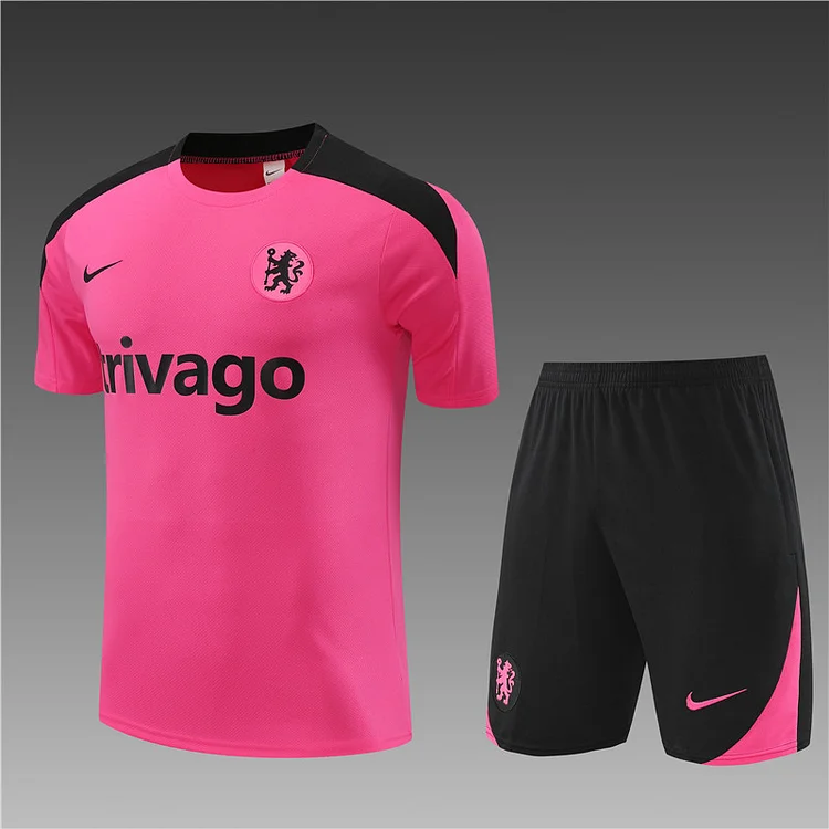 2024-25 Chelsea pink short-sleeved training shirt