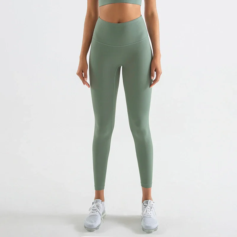 Uveng SOISOU Tights Women Nylon Yoga Pants High Waist Leggings Sport Women Fitness Elastic Sweat Pants For Women Leggings 2022 6 Color