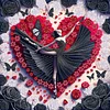 Diamond Painting-DIY Crystal Rhinestone Black Rose Heart Dance Girl(Box Packaging)