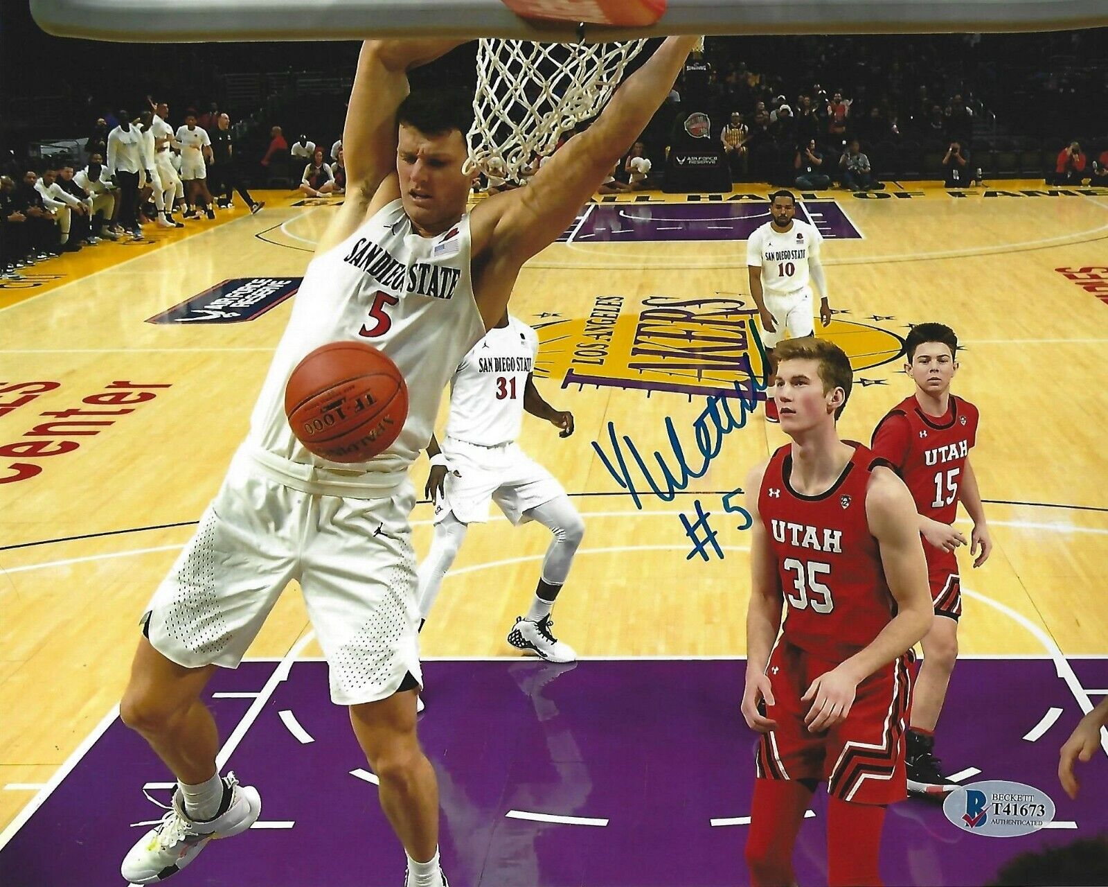 Yanni Wetzell Signed 8x10 Photo Poster painting BAS Beckett COA SDSU Aztecs Basketball Picture 3