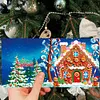 (US Local)12Pcs Christmas Santa Claus Special Shape Diamond Panting Greeting Card Kit