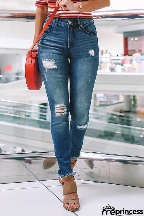 Broken Hole Skinny Jeans