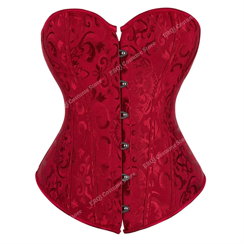 Billionm Corset Sexy Santa Claus Women Corset Plus Size Vintage Christmas Elf Feather Bustier Corset Lingerie