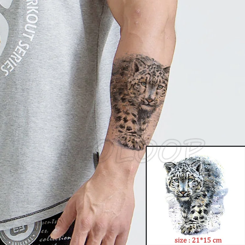 Waterproof Temporary Tattoo Sticker angry wolf mountain tatoo water transfer fake tatoo flash tatto Woman Man kid 14.8*21 cm