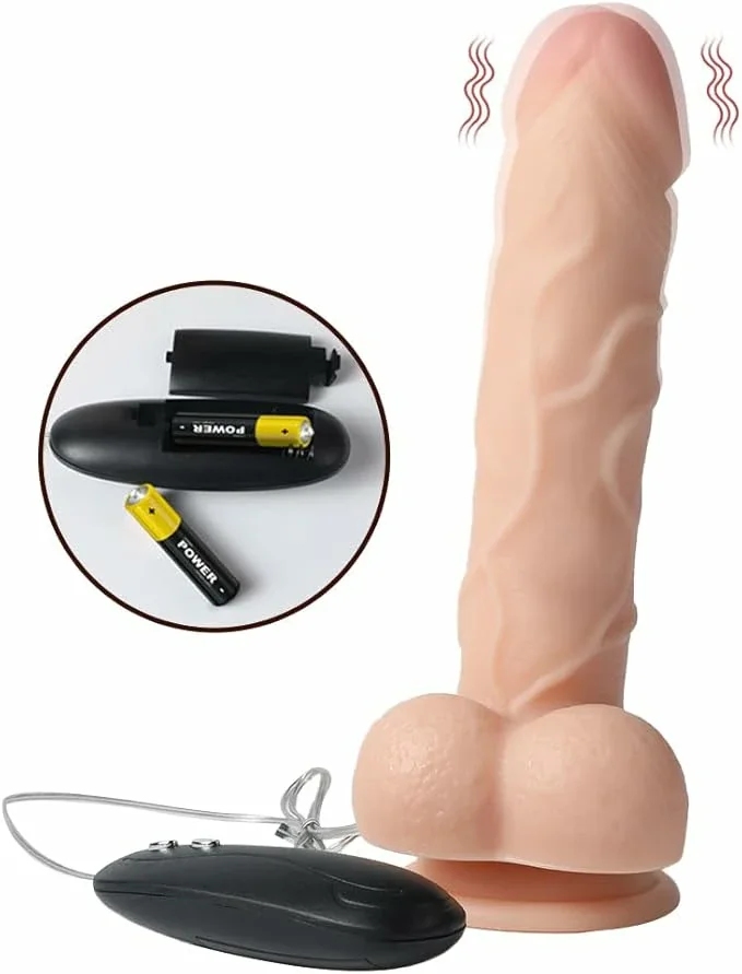 20 cm Realistic Vibrating Dildo with 20 Vibration Modes,Masturbation Dildo with Strong Suction Cup, Automatic Vibration Large Penis Sex Toy