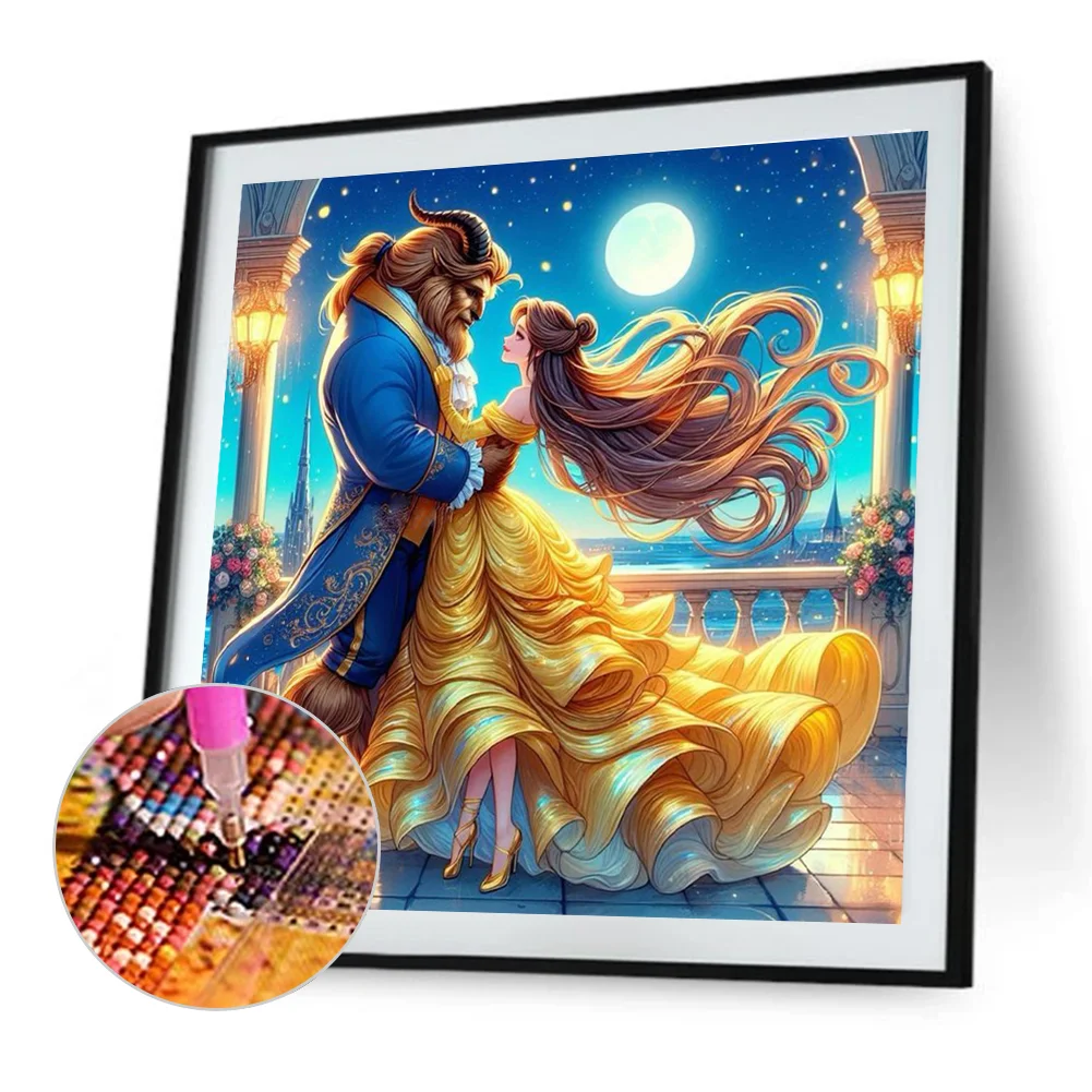 Diamond Painting - Full Round Drill - Princess Belle Beast(Canvas|40*40cm)