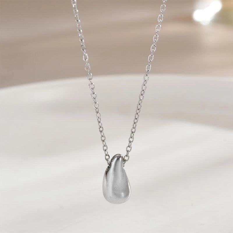 304 Stainless Steel 18K Gold Plated Vintage Style Plating Water Droplets Pendant Necklace