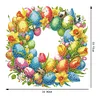 (US Only)Acrylic 2D Flat DIY Easter Egg Wreath Hanging Diamond Art Kits Wall Door Decor