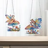 (US Only)2Pcs 2D/Flat DIY Mushroom Elf Diamond Art Pendant DIY Home Decor Hanging Charm