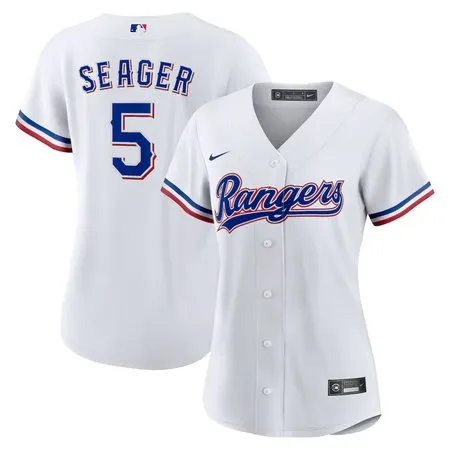 Women's Texas Rangers #5 Corey Seager  White Home Replica Player Jersey