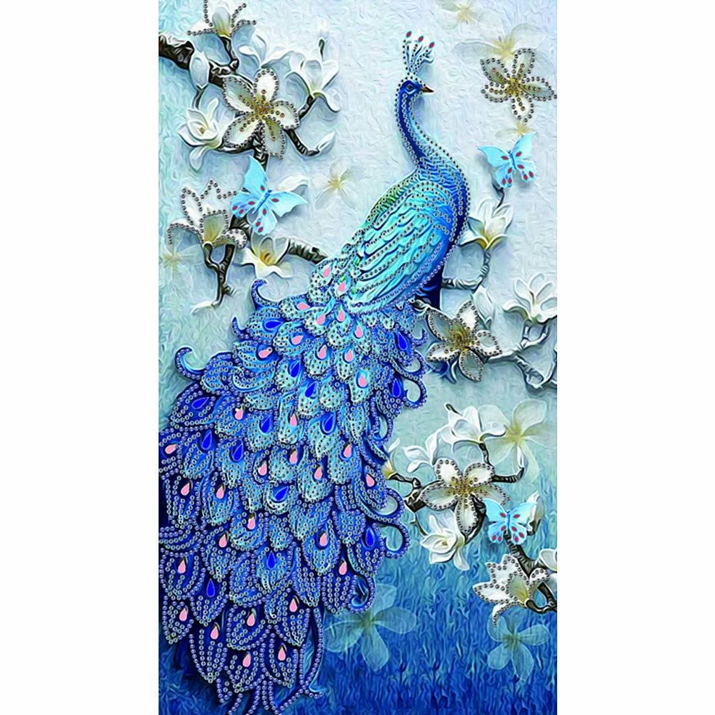 Partial Special Shaped Diamond Painting Peacock