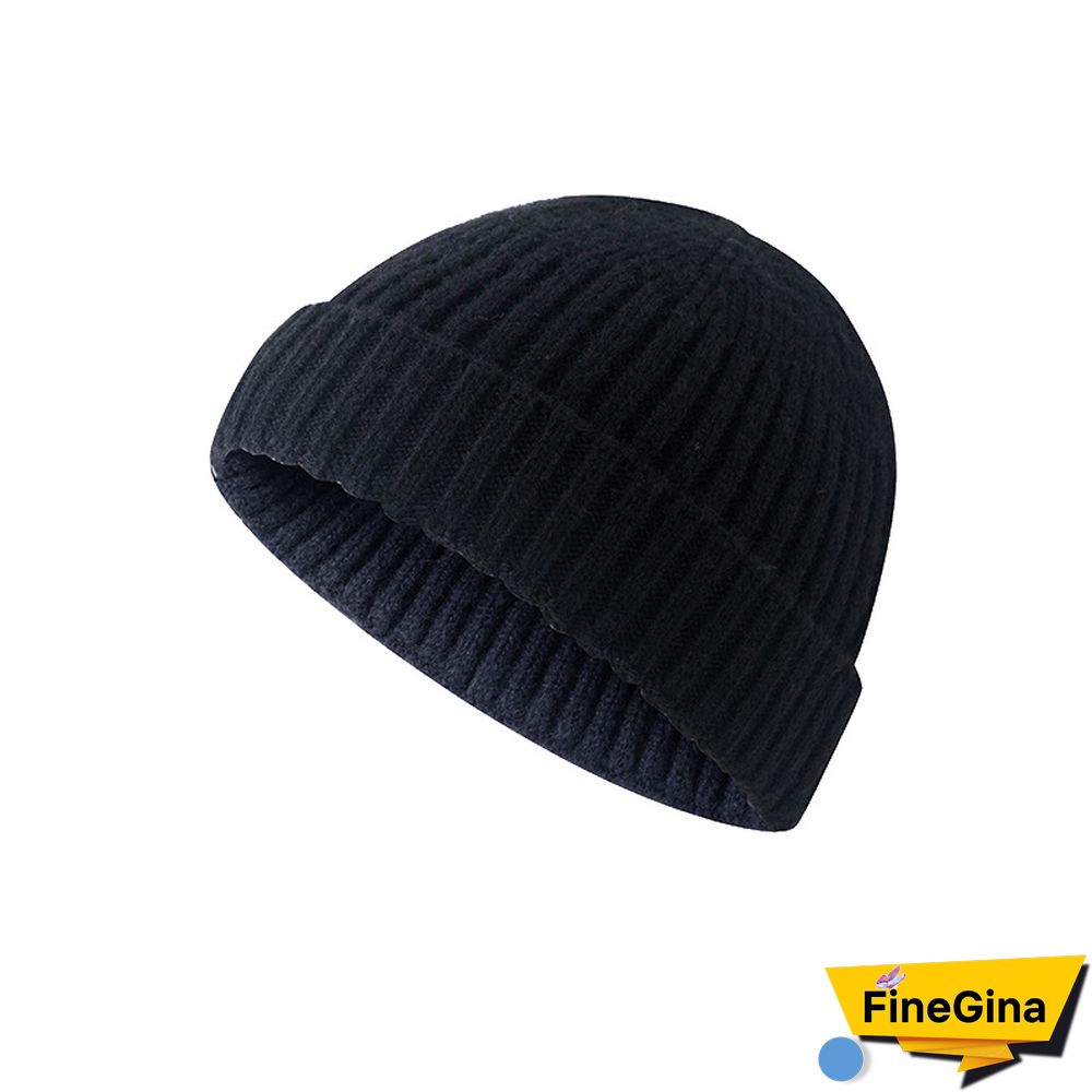 Men's & Women's Warm Plain Knitted Melon Leather Hat