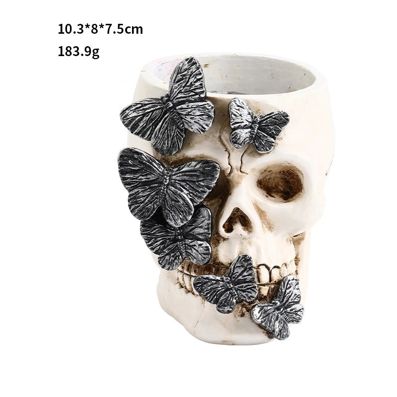 Butterfly Skull Plastic Learning Halloween Funny Pen Holder