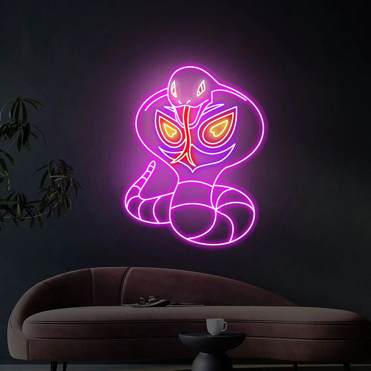 Pokeman Arbok Anime Neon Sign Cute led Neon Light  Indoor Wall Lights Decoration Indoor Home Kids Room Decor Neon Pokemon Neon Signs