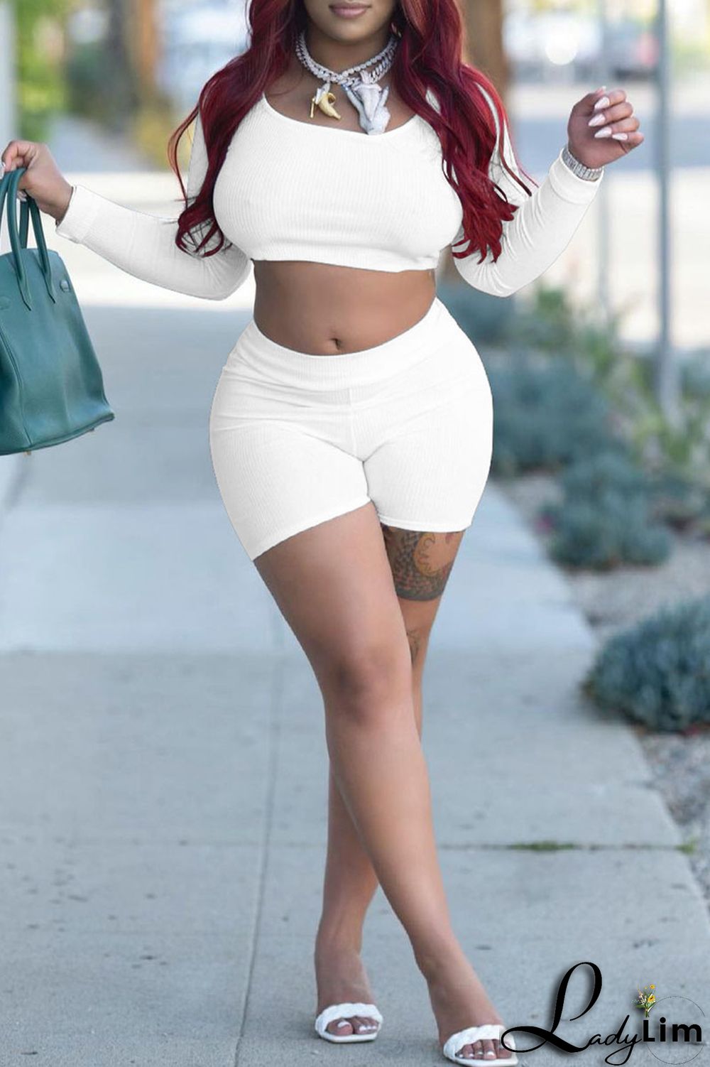 Sky Blue Casual Solid Patchwork O Neck Long Sleeve Two Pieces