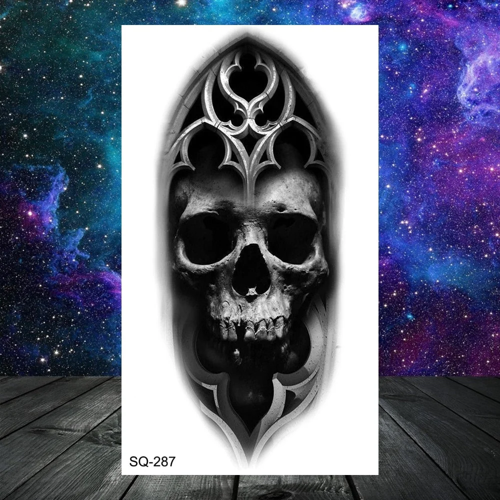 Thorns Wolf Dragon Scorpion Temporary Tattoos For Adult Men Boy Skull Tiger Lion Compass Fake Tattoo Neck Arm Hands Small Tatoos