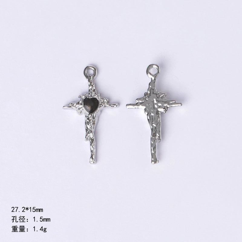 20 PCS/Package 22 * 9mm Alloy Cherry Heart Shape Rose Pendant Jewelry Accessories