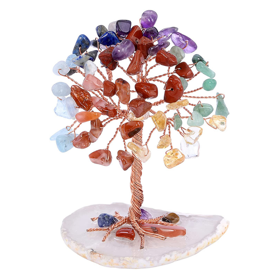 7 Chakra Stones Healing Crystals Fortune Tree | IFYHOME