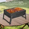Stainless Steel Portable Folding BBQ Grill Small Smoker Charcoal Grill for Party