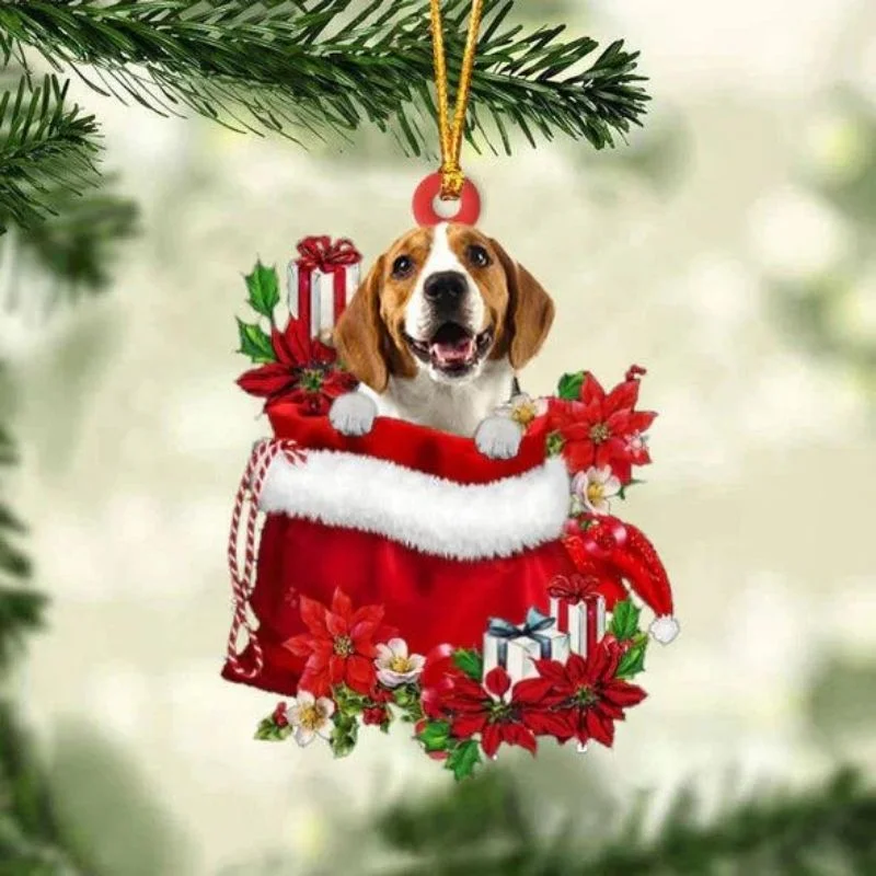 VigorDaily Beagle In Gift Bag Christmas Ornament GB144