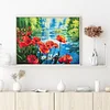 (US Only)Poppy Printed Cross Stitch Kit 55x45cm DIY 11CT Thread Art Needlework Decor