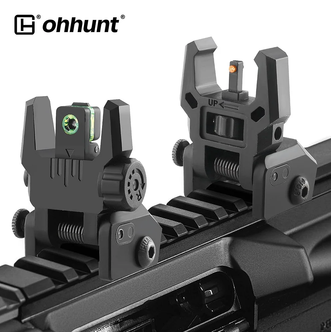 ohhunt&reg; Flip Up Sights with Green Red Fiber Optics Dots
