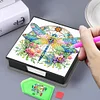 (US Local)Dragonfly PU Diamond Art Note Box with 160 Sheets of Paper Craft Kit