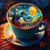 (Multi Style)[Multi-Style]Van Gogh'S World In A Teacup-Full Embroidery 3 Strands 11CT Counted Cross Stitch-50*50CM