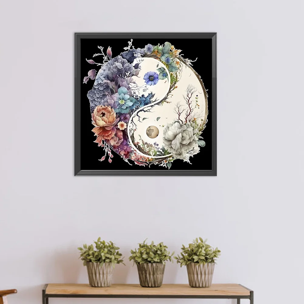 DIY Paint By Number 50*50cm - Tai Chi Flowers