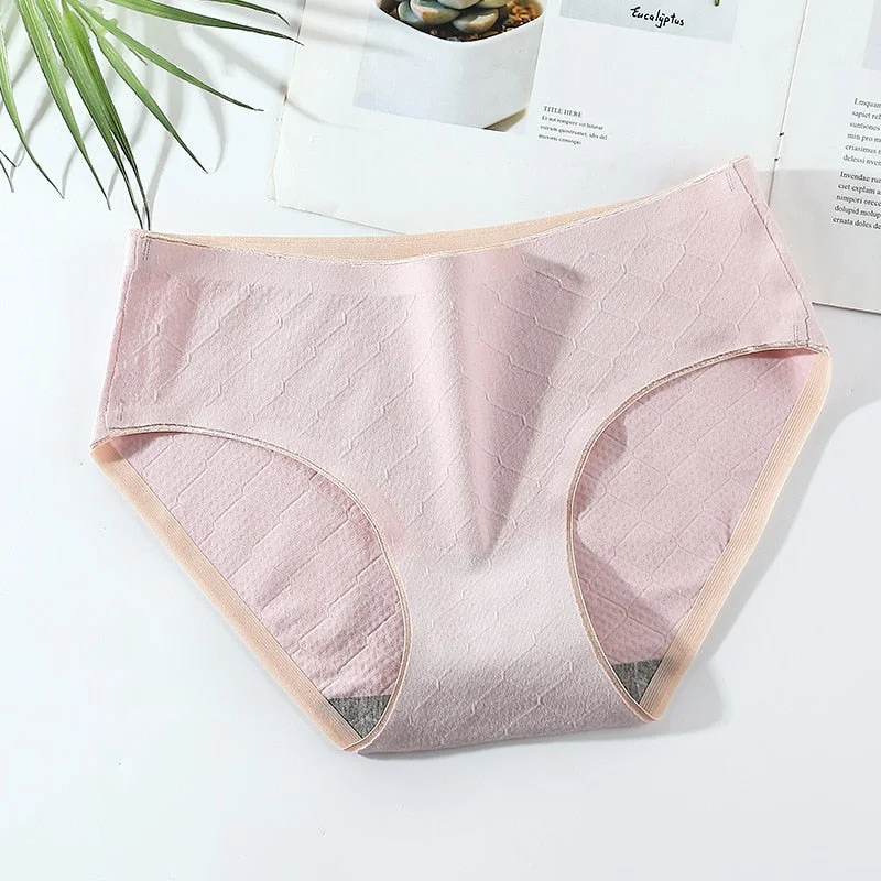 Women's Cotton Underwear Seamless Comfort Panties Sexy Solid Color Underpants Med Waist Plus Size Briefs Female Sexy Lingerie