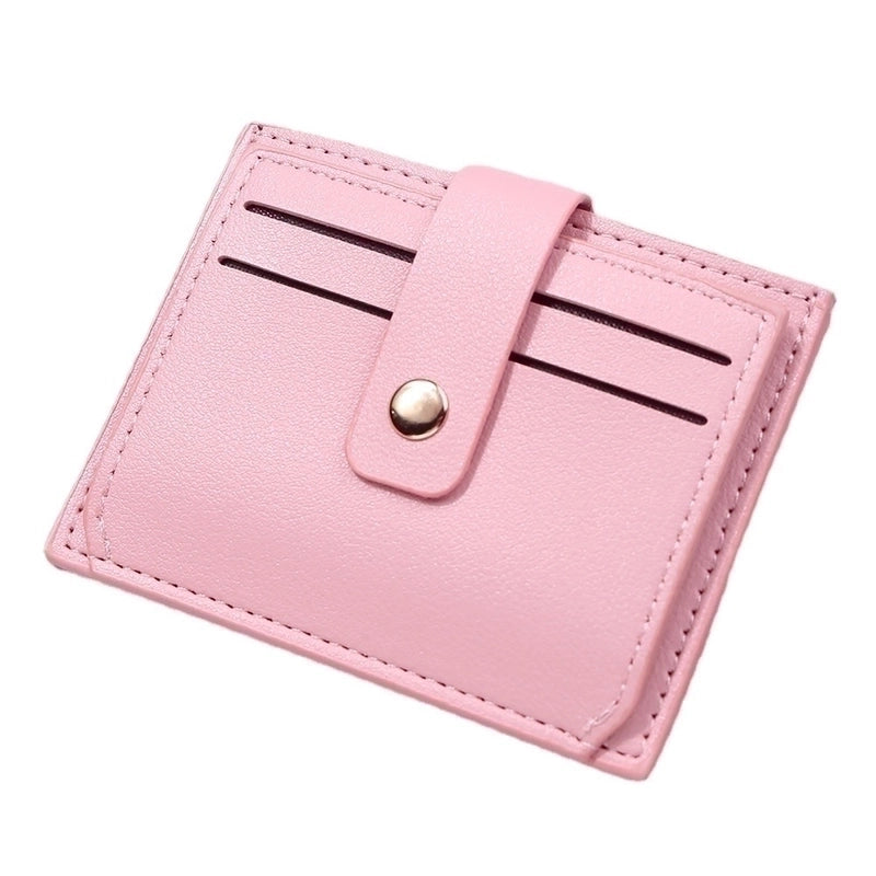 Women’s Solid Color Pu Leather Flip Cover Card Holders