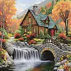 Diamond Painting-DIY Crystal Rhinestone Creekside Cabin