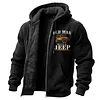 Men's Vintage Old Man Jeep Fleece Pocket Full Zip Long Sleeve Hoodie Jacket by Inlyline