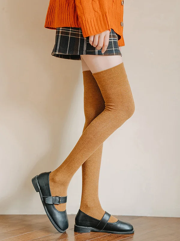 Casual Skinny Leg Solid Color Stockings Accessories