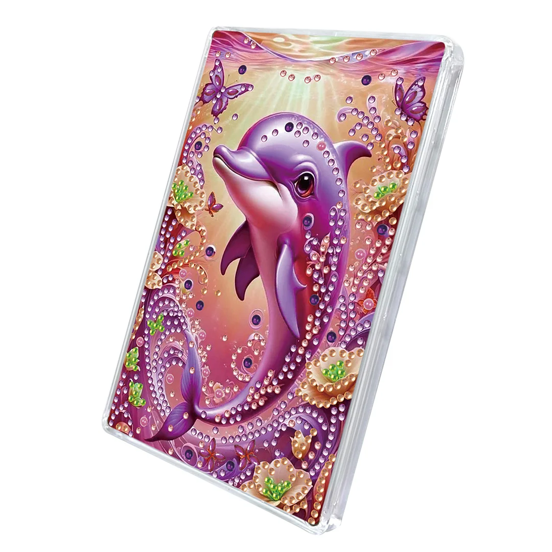 2pcs DIY 5D Diamond Painting Acrylic Jewelry Box Kit Gift for Adults (Animal A)