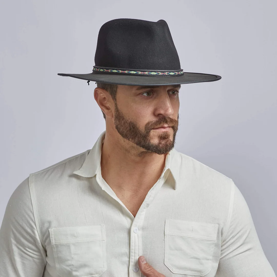 Bushwick - Mens Felt Fedora Hat - Cowboy Hat Band